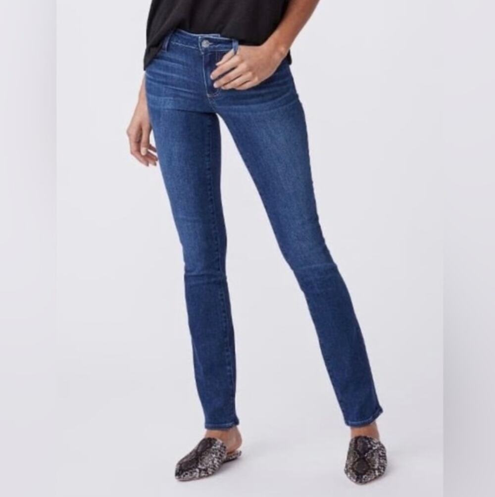 PAIGE Denim Verdugo Ankle Skinny Jeans Nate Dark Blue Wash Mid-Rise Stretchy 29